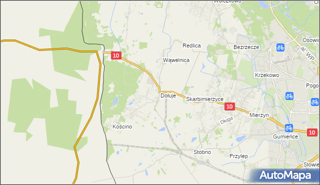 mapa Dołuje, Dołuje na mapie Targeo