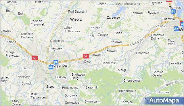 mapa Inwałd, Inwałd na mapie Targeo