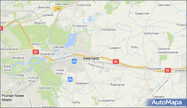 mapa Jasin gmina Swarzędz, Jasin gmina Swarzędz na mapie Targeo