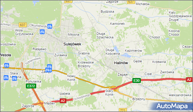 mapa Józefin gmina Halinów, Józefin gmina Halinów na mapie Targeo