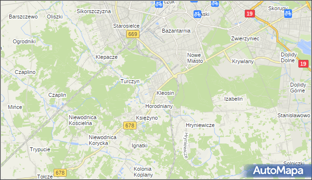 mapa Kleosin, Kleosin na mapie Targeo