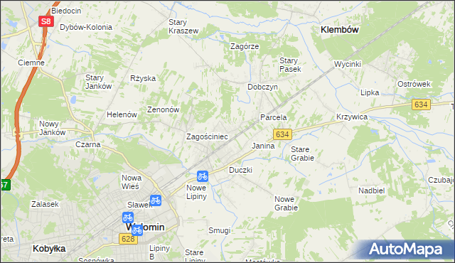 mapa Lipinki gmina Wołomin, Lipinki gmina Wołomin na mapie Targeo