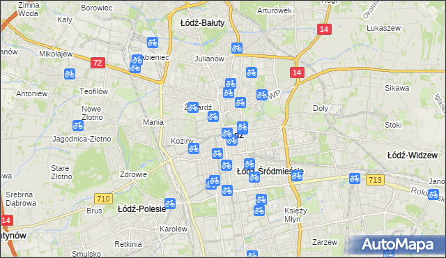 mapa Łodzi, Łódź na mapie Targeo