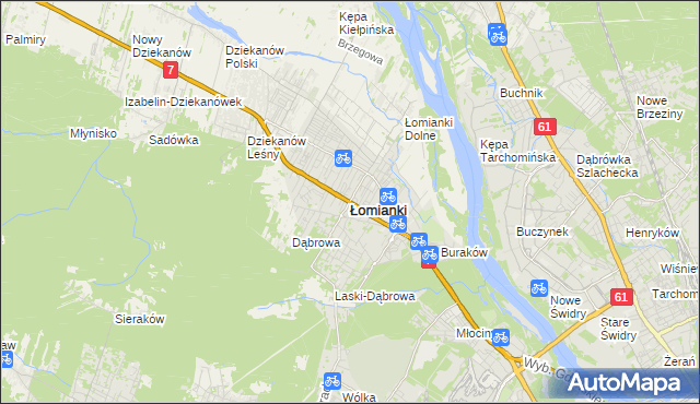 mapa Łomianki, Łomianki na mapie Targeo