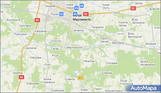 mapa Marianka gmina Mińsk Mazowiecki, Marianka gmina Mińsk Mazowiecki na mapie Targeo