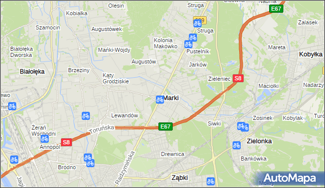 mapa Marki powiat wołomiński, Marki powiat wołomiński na mapie Targeo