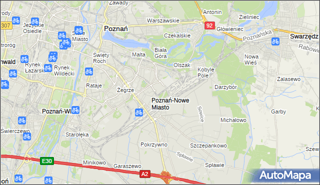 mapa Nowe Miasto gmina Poznań, Nowe Miasto gmina Poznań na mapie Targeo