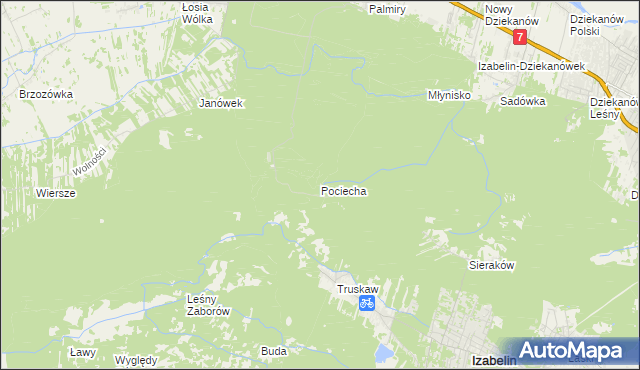 mapa Pociecha gmina Czosnów, Pociecha gmina Czosnów na mapie Targeo