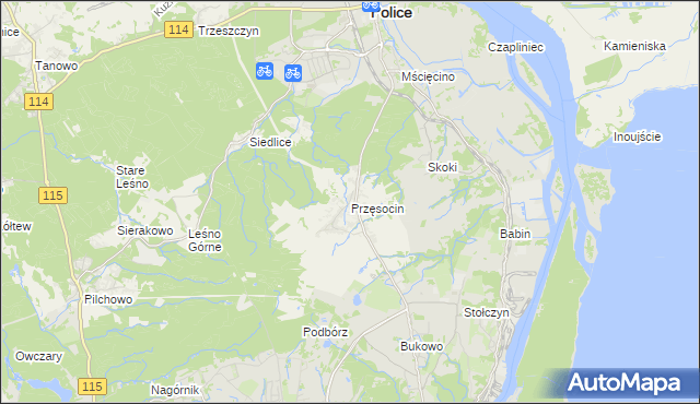 mapa Przęsocin, Przęsocin na mapie Targeo