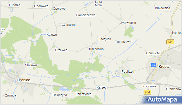 mapa Rokosowo Osada, Rokosowo Osada na mapie Targeo