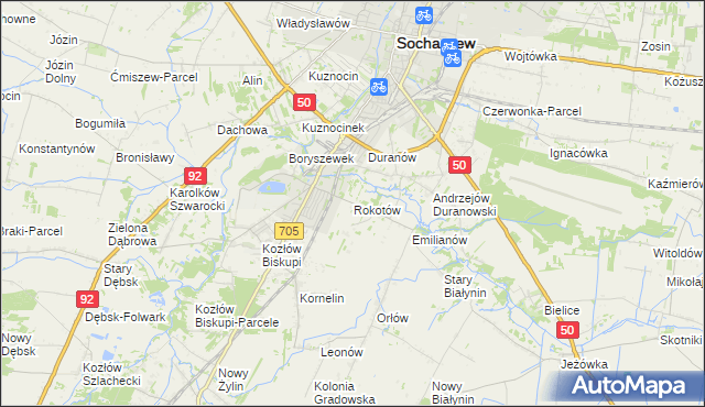 mapa Rokotów, Rokotów na mapie Targeo