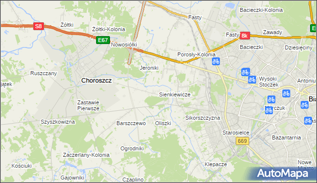 mapa Sienkiewicze, Sienkiewicze na mapie Targeo