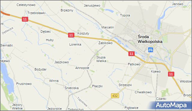 mapa Słupia Wielka, Słupia Wielka na mapie Targeo