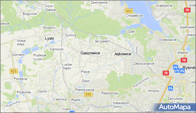 mapa Szczerbice, Szczerbice na mapie Targeo