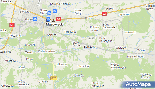 mapa Zakole-Wiktorowo, Zakole-Wiktorowo na mapie Targeo