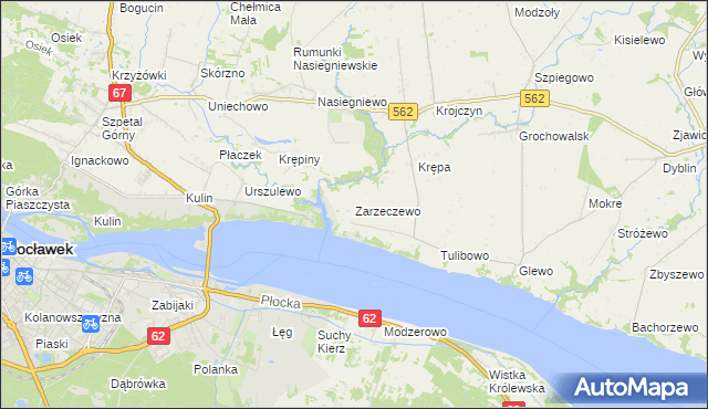 mapa Zarzeczewo, Zarzeczewo na mapie Targeo