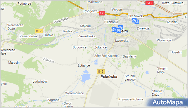 mapa Żółtańce-Kolonia, Żółtańce-Kolonia na mapie Targeo