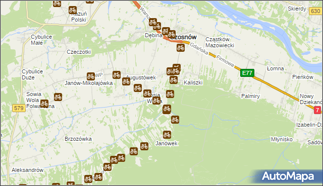 mapa Adamówek gmina Czosnów, Adamówek gmina Czosnów na mapie Targeo