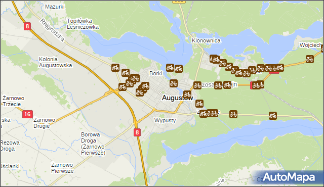 mapa Augustów, Augustów na mapie Targeo