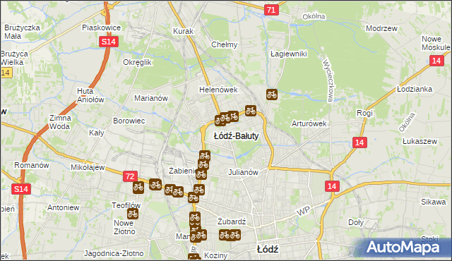 mapa Bałuty gmina Łódź, Bałuty gmina Łódź na mapie Targeo