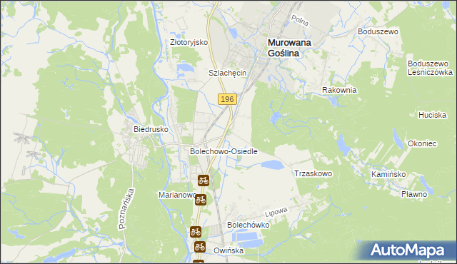 mapa Bolechowo gmina Czerwonak, Bolechowo gmina Czerwonak na mapie Targeo