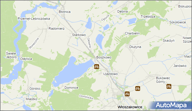 mapa Boszkowo, Boszkowo na mapie Targeo