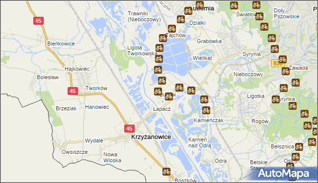 mapa Buków gmina Lubomia, Buków gmina Lubomia na mapie Targeo