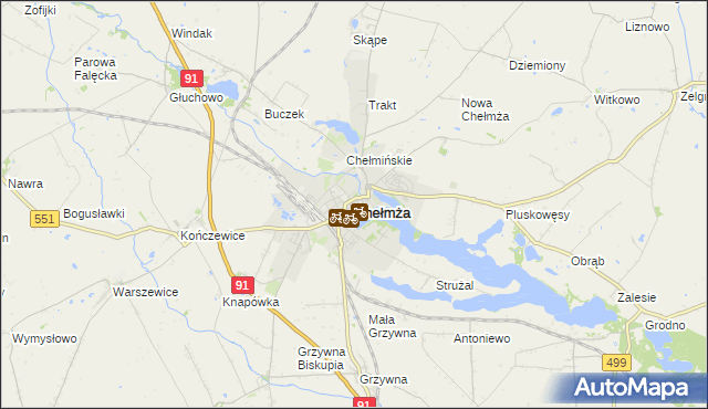 mapa Chełmża, Chełmża na mapie Targeo