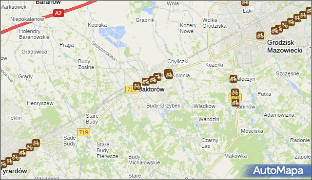 mapa Chylice gmina Jaktorów, Chylice gmina Jaktorów na mapie Targeo