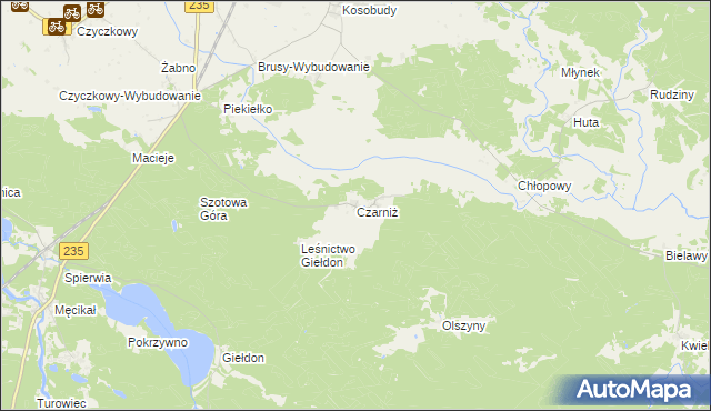 mapa Czarniż, Czarniż na mapie Targeo