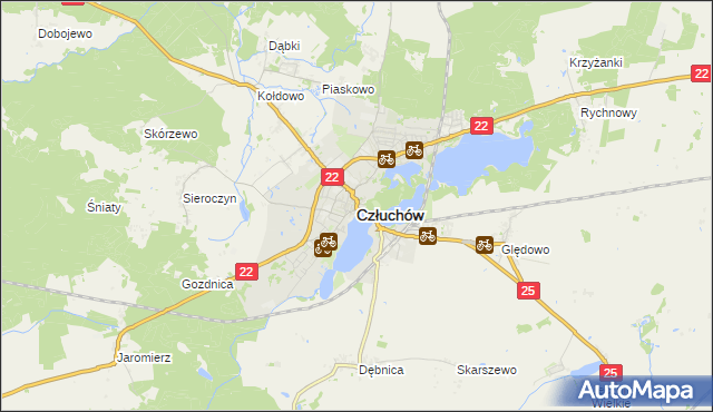 mapa Człuchów, Człuchów na mapie Targeo