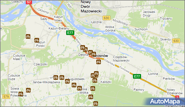 mapa Czosnów, Czosnów na mapie Targeo