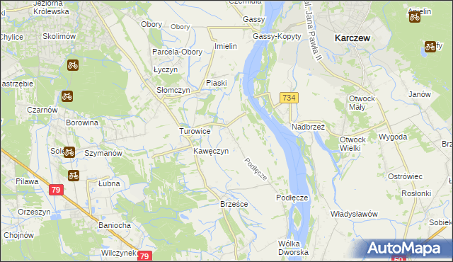 mapa Dębówka gmina Konstancin-Jeziorna, Dębówka gmina Konstancin-Jeziorna na mapie Targeo