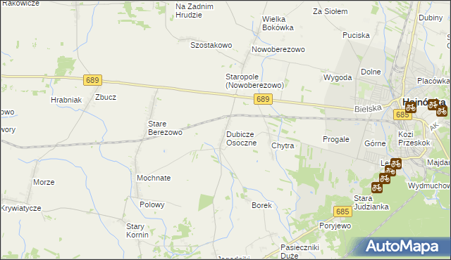 mapa Dubicze Osoczne, Dubicze Osoczne na mapie Targeo