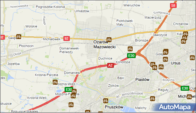 mapa Duchnice, Duchnice na mapie Targeo