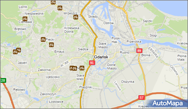 mapa Gdańska, Gdańsk na mapie Targeo