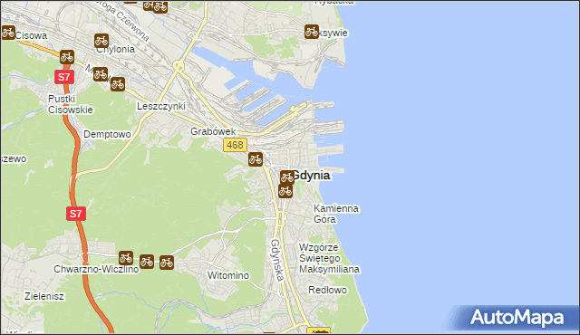 mapa Gdyni, Gdynia na mapie Targeo