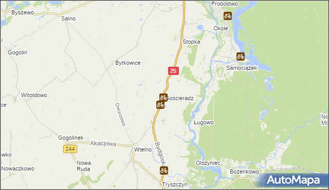 mapa Gościeradz, Gościeradz na mapie Targeo