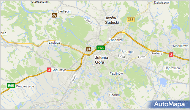 mapa Jelenia Góra, Jelenia Góra na mapie Targeo