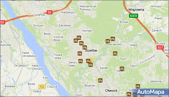 mapa Józefów powiat otwocki, Józefów powiat otwocki na mapie Targeo