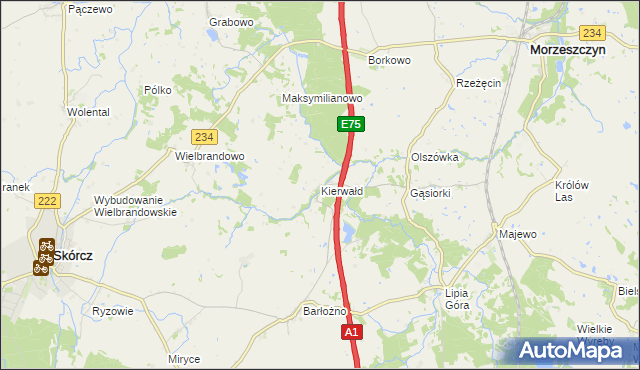 mapa Kierwałd, Kierwałd na mapie Targeo