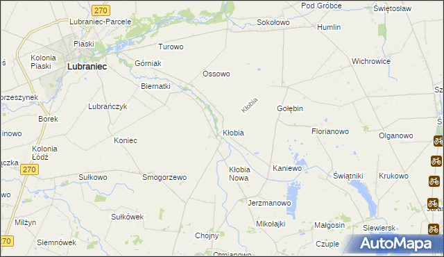 mapa Kłobia, Kłobia na mapie Targeo