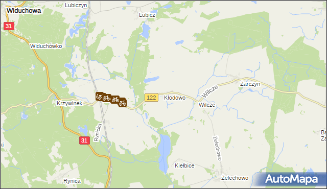mapa Kłodowo, Kłodowo na mapie Targeo