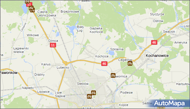 mapa Kochcice, Kochcice na mapie Targeo