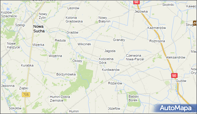 mapa Kościelna Góra, Kościelna Góra na mapie Targeo