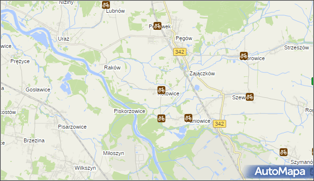 mapa Kotowice gmina Oborniki Śląskie, Kotowice gmina Oborniki Śląskie na mapie Targeo