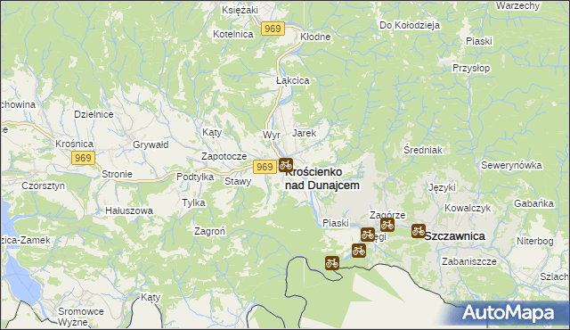 mapa Krościenko nad Dunajcem, Krościenko nad Dunajcem na mapie Targeo