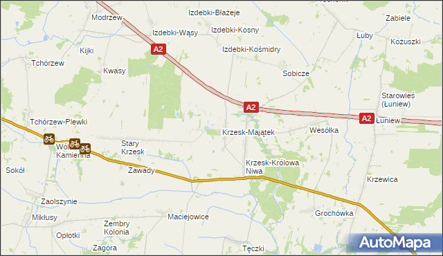 mapa Krzesk-Majątek, Krzesk-Majątek na mapie Targeo