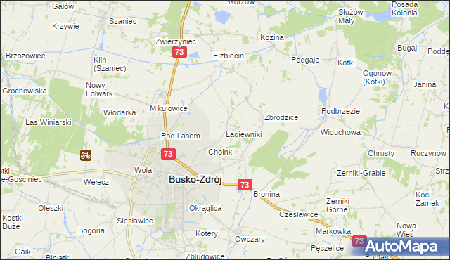 mapa Łagiewniki gmina Busko-Zdrój, Łagiewniki gmina Busko-Zdrój na mapie Targeo