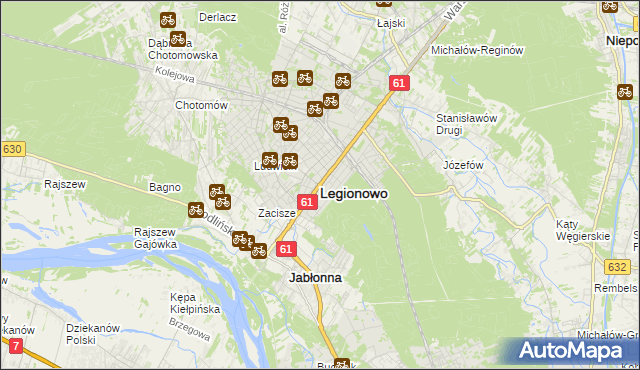 mapa Legionowo, Legionowo na mapie Targeo